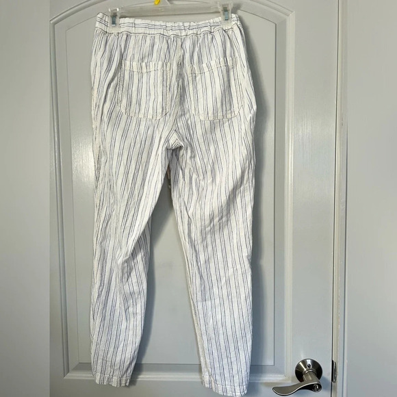 Anthropologie Off White Linen Blend Summer Beachy striped pants size XS - Picture 5 of 16